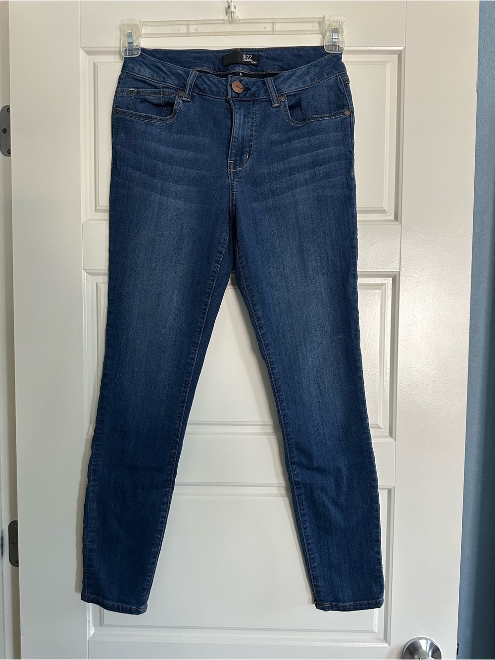 1822 Denim Dark Blue Skinny Jeans - Size 6